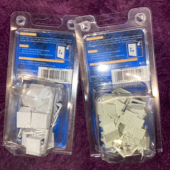 Leviton NEW Quickport snap in design blanks almond and white M05-41084 - Picture 4 of 4